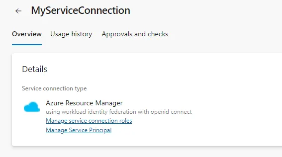 Azure DevOps Service MyServiceConnection