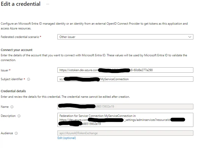 Azure Service Principal Workload Identity Federation Credential